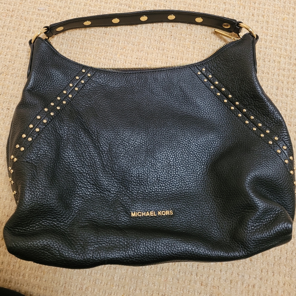 Michael Kors black leather handbag